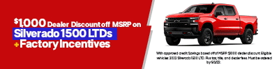 $1,000 Dealer Discount | Fredericksburg Chevrolet in FREDERICKSBURG, TX