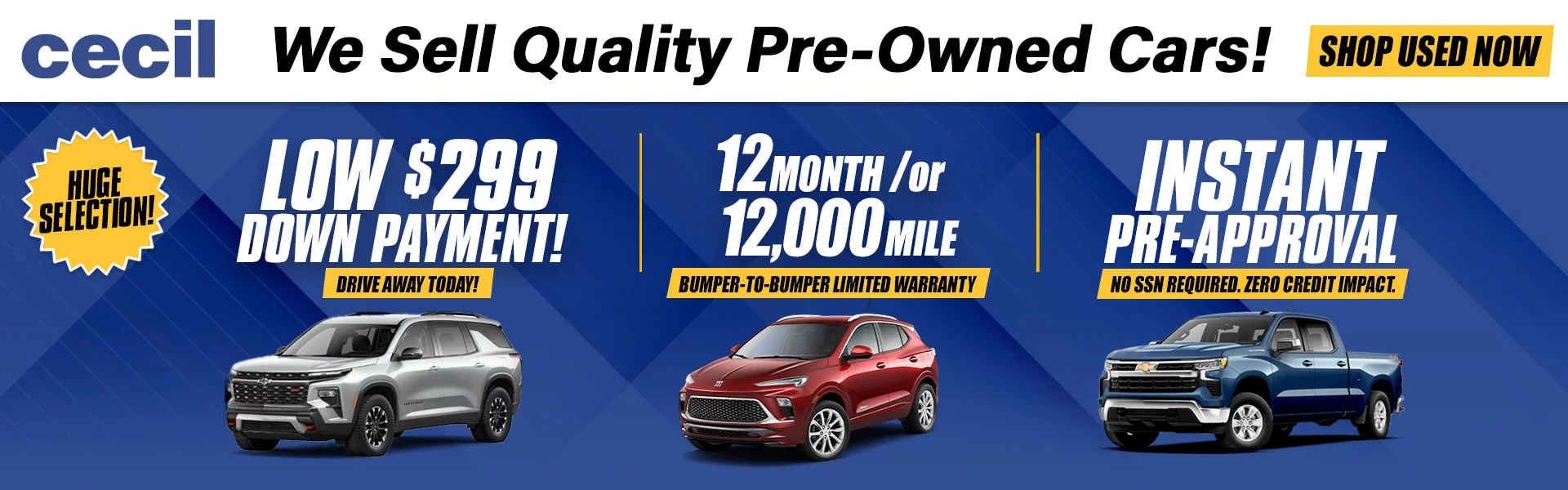 We Sell Quality Pre-Owned Cars at Cecil Chevrolet of Fredericksburg in FREDERICKSBURG TX